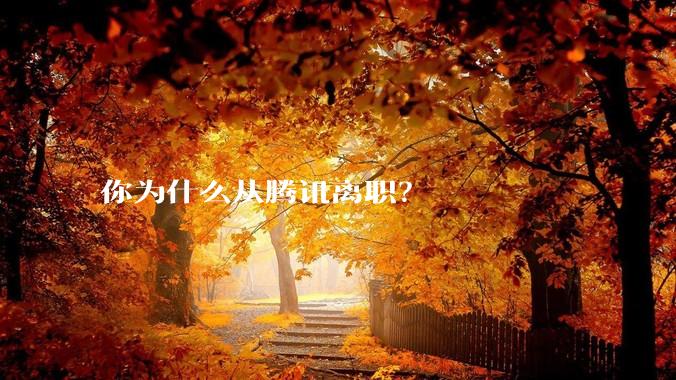 你为什么从腾讯离职？